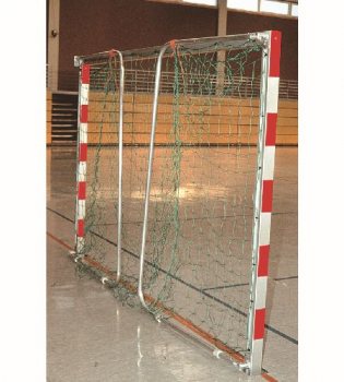 Handballtor mit Tortiefe 1,25 m, in Bodenhülsen