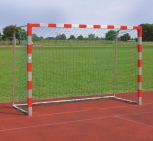 Handballtor mit Tortiefe 80 cm, freistehend, rot