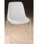 Stuhl, verchromt mit Kunststoff-Sitzschale (lichtgrau)